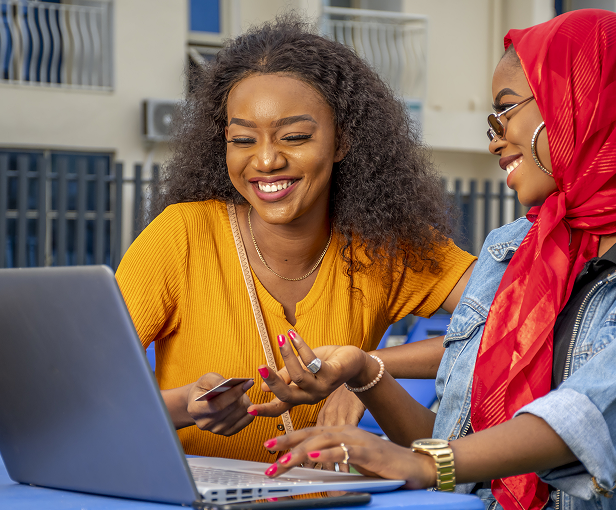 two ladies in training
